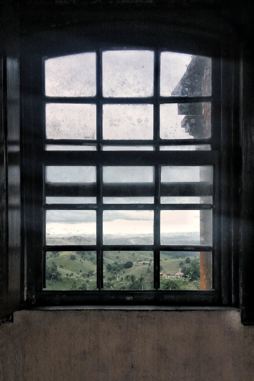 black framed window