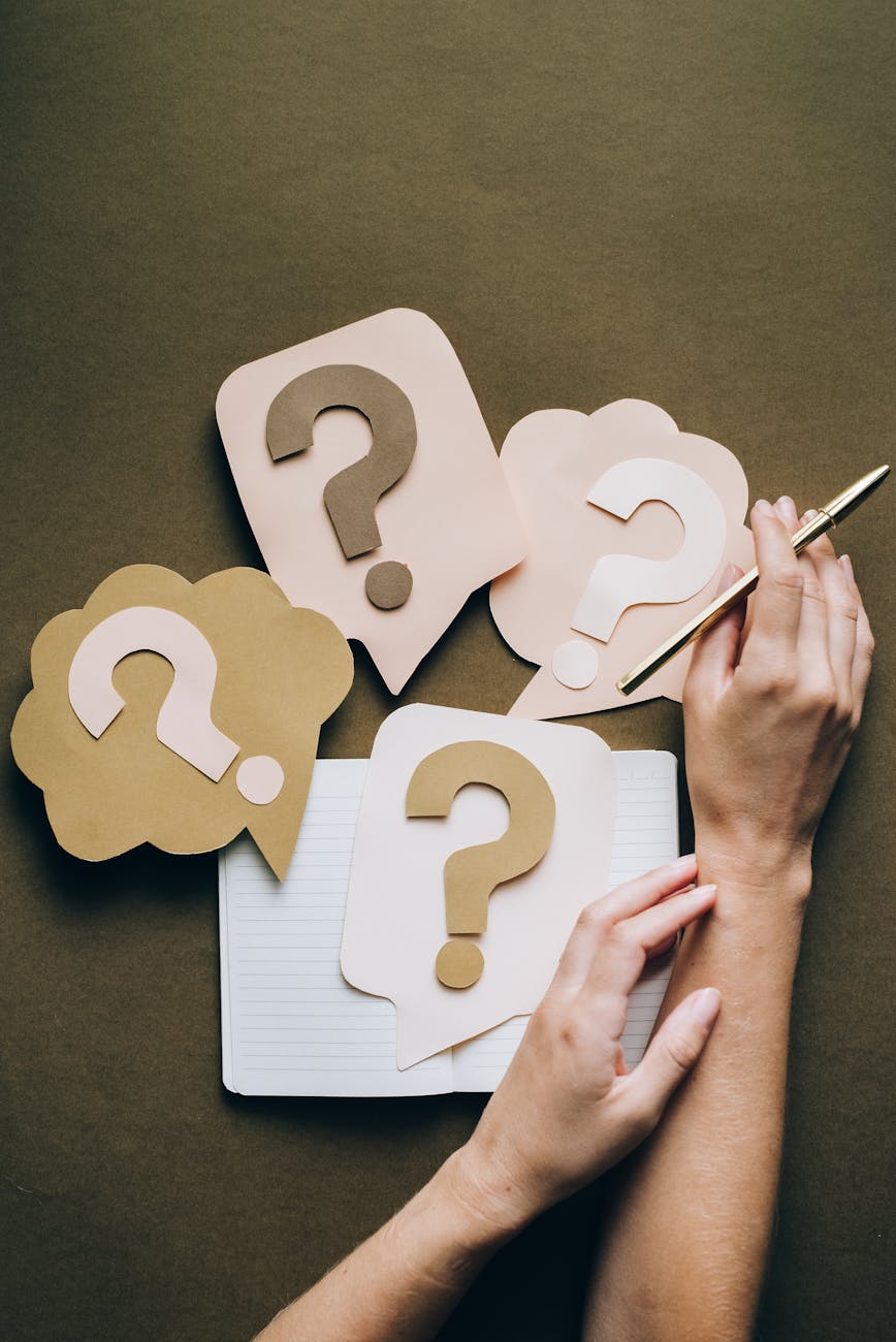 question marks on paper crafts