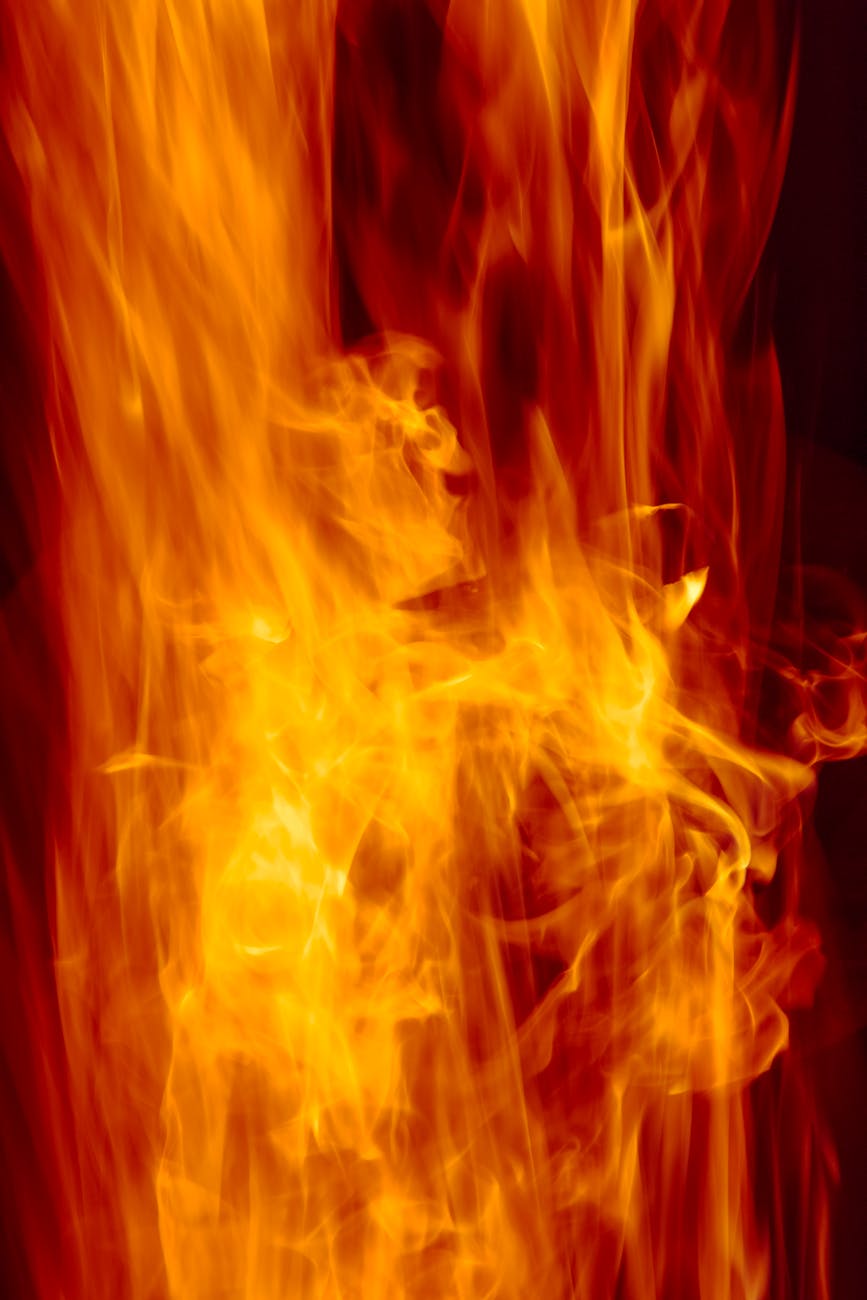 red dark firewood fire