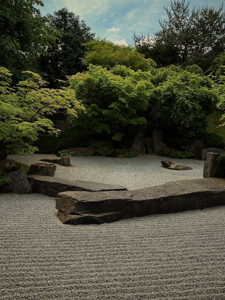 japanese zen garden at the gardens of the world marzahn berlin germany
