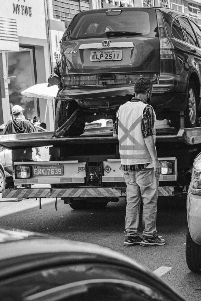 a tow truck with car