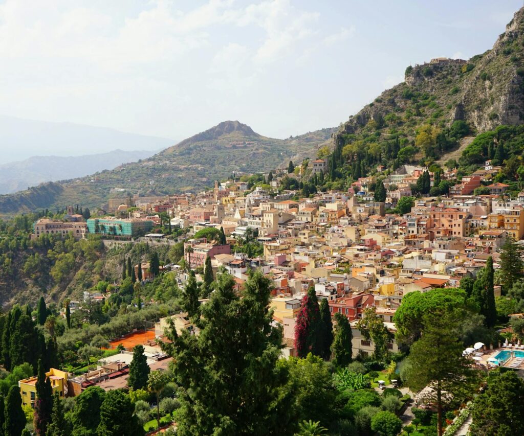 aerial view of city buildings