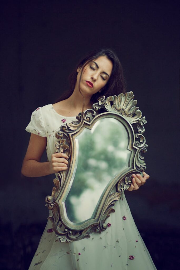 woman with mirror
