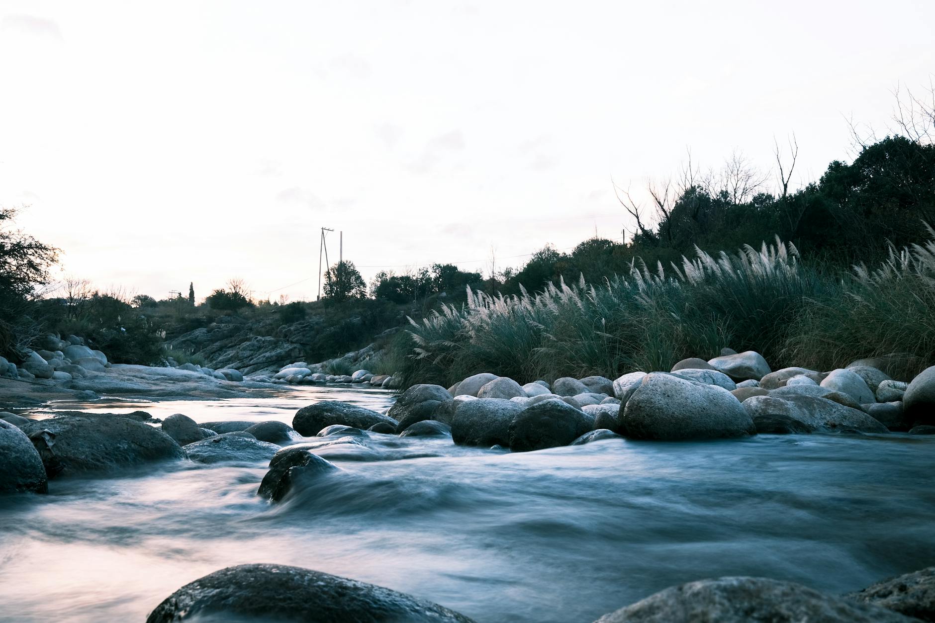stones in flowing river
