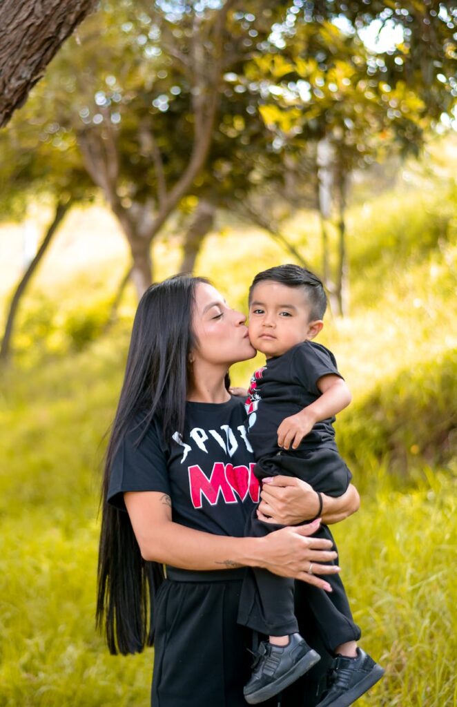 mother and child outdoors in loja ecuador