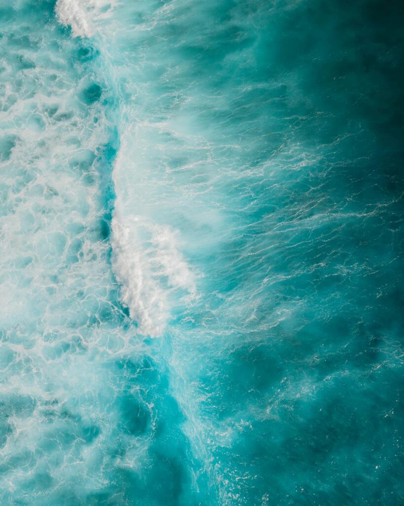 drone shot of an ocean wave