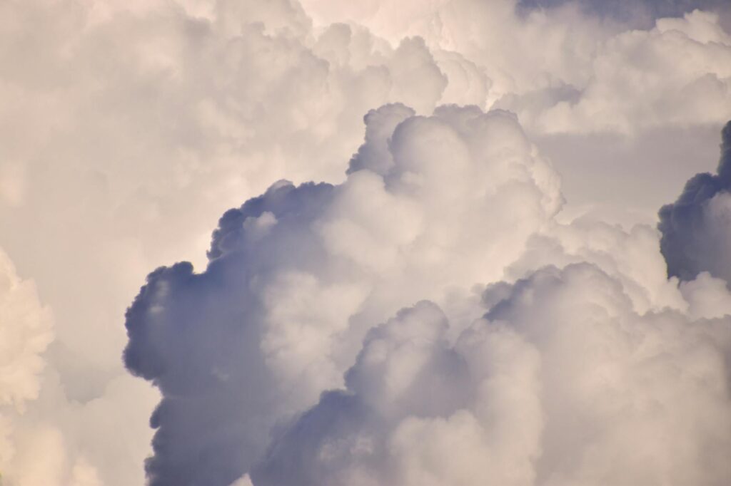 thick cumulus clouds in the sky