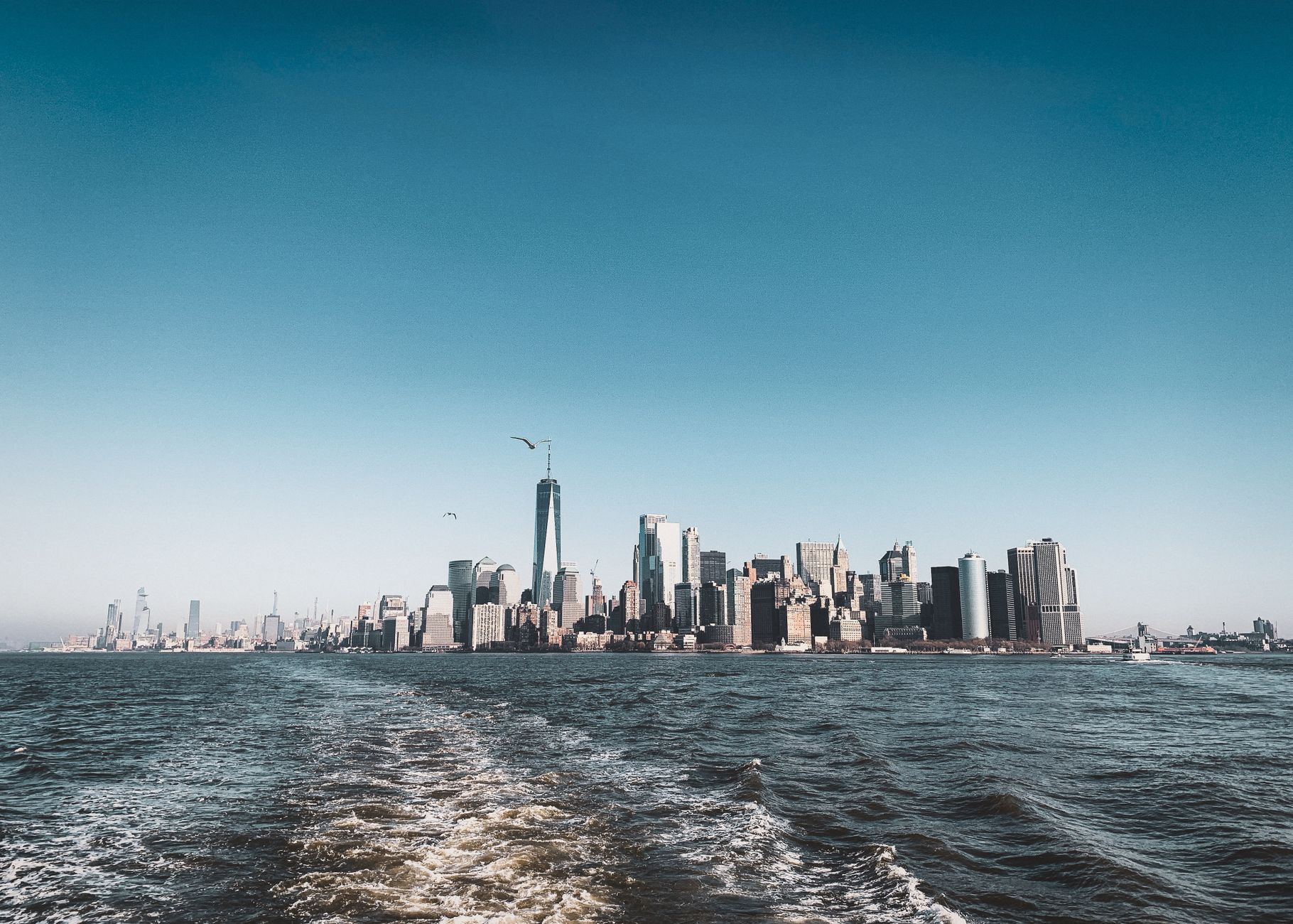 downtown of nyc from ocean