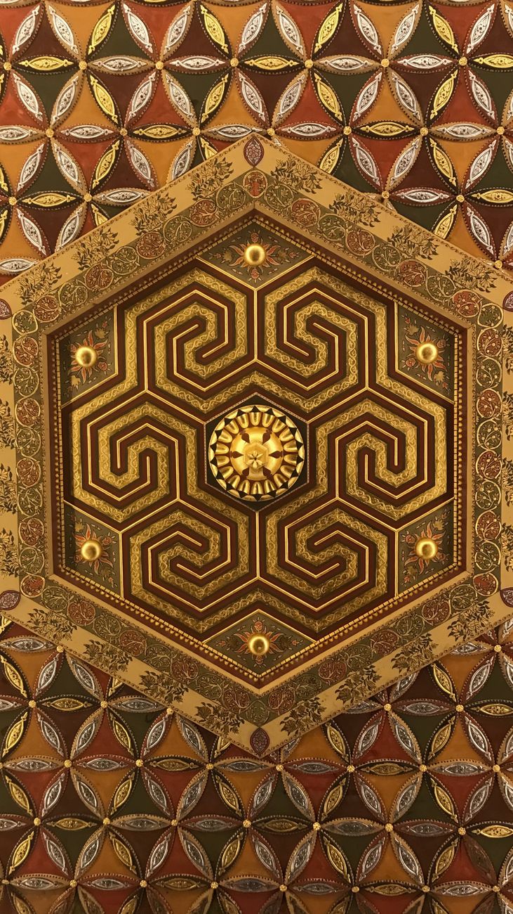 intricate turkish geometric ceiling design