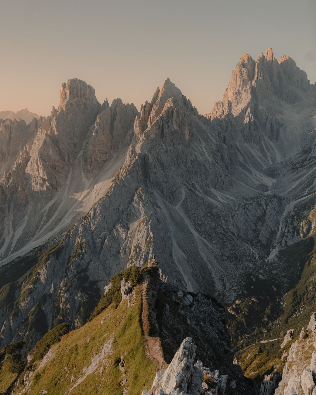 view of mountains at sunset