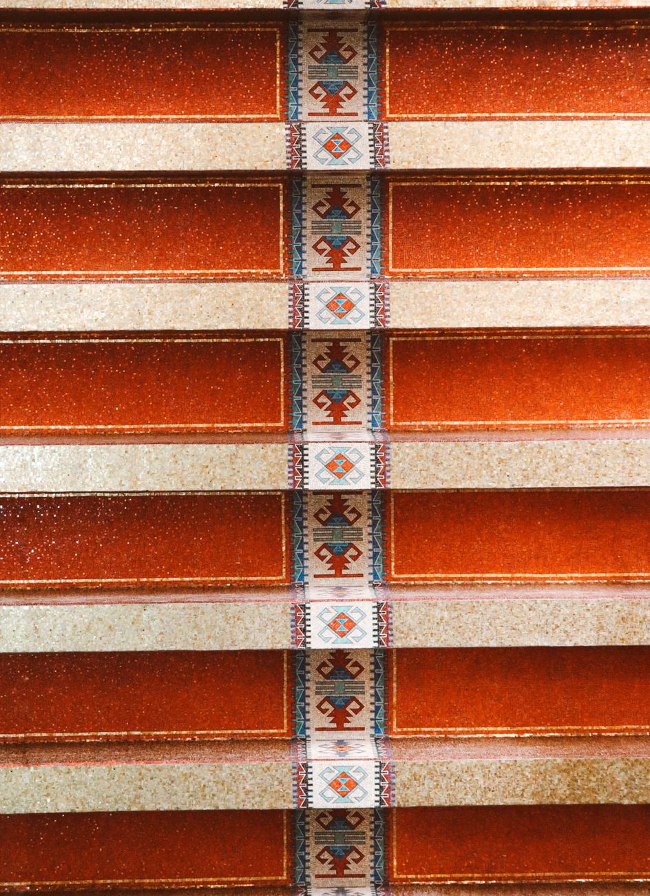 rustic decorative staircase with traditional patterns