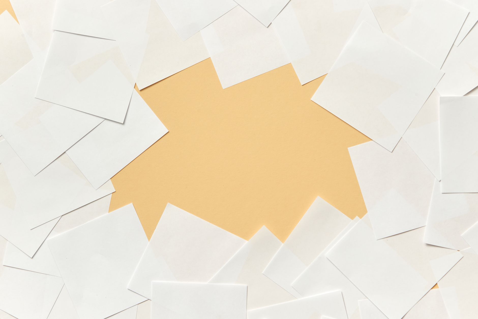 top view of white sticky notes